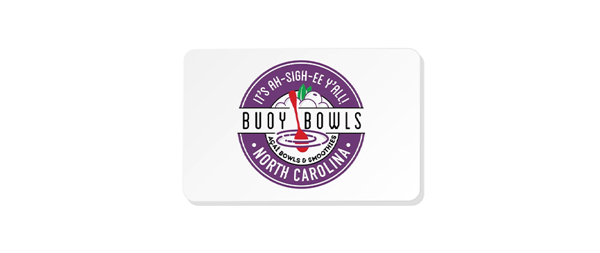 Buoy Bowls gift card with Buoy Bowls logo
